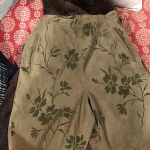Emanuel Ungaro Olive Suede Pants